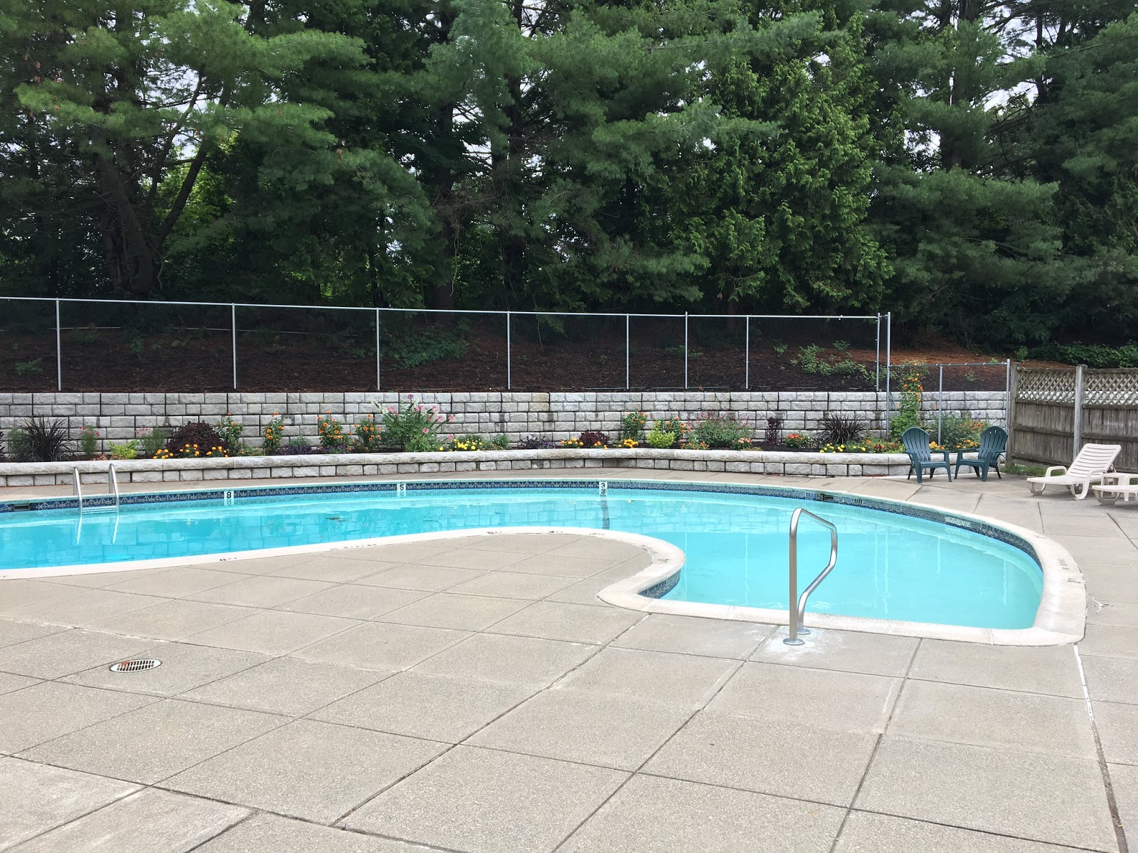 A pool at a house's backyard