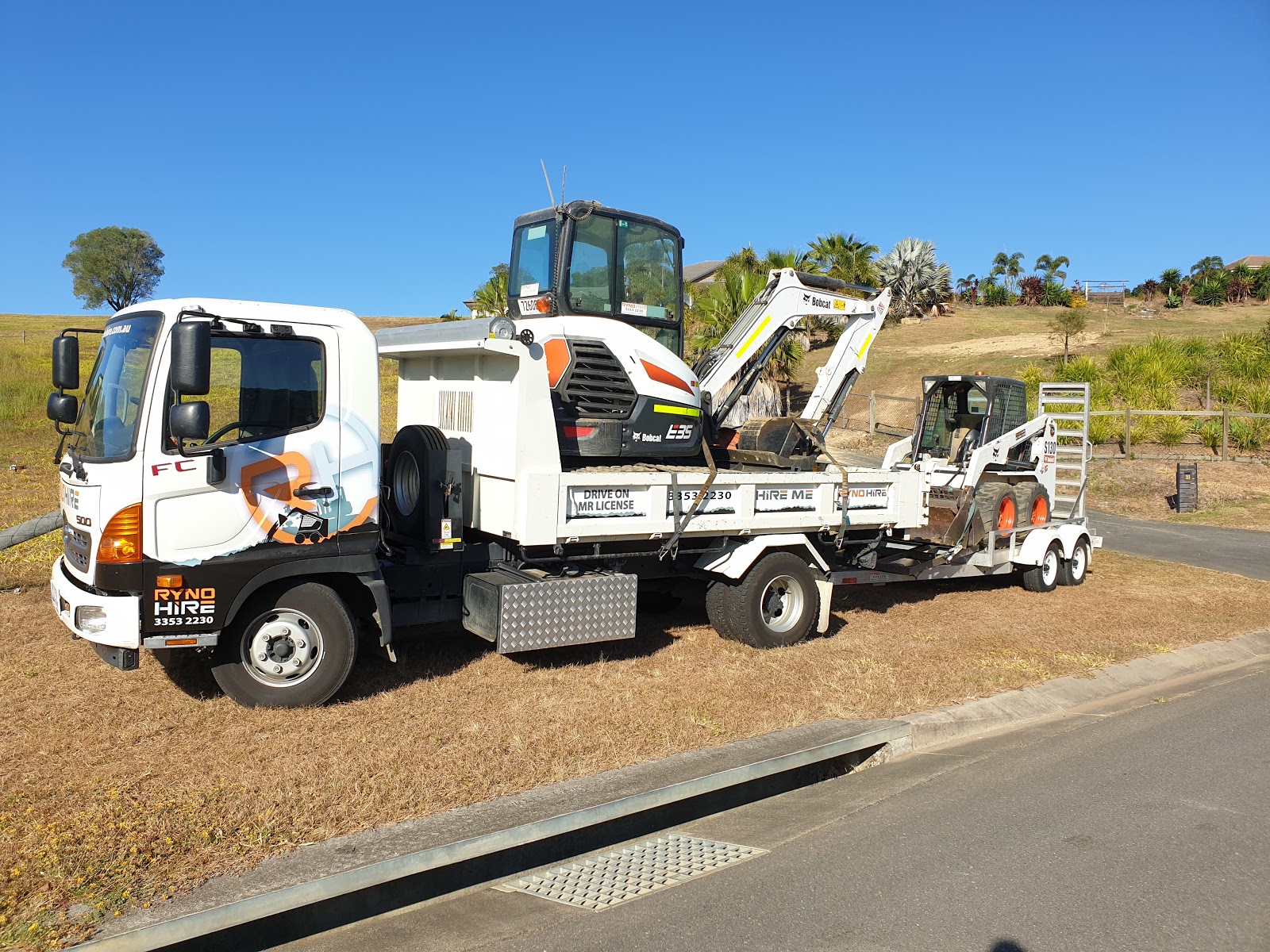 Ryno Hire's excavators carrier